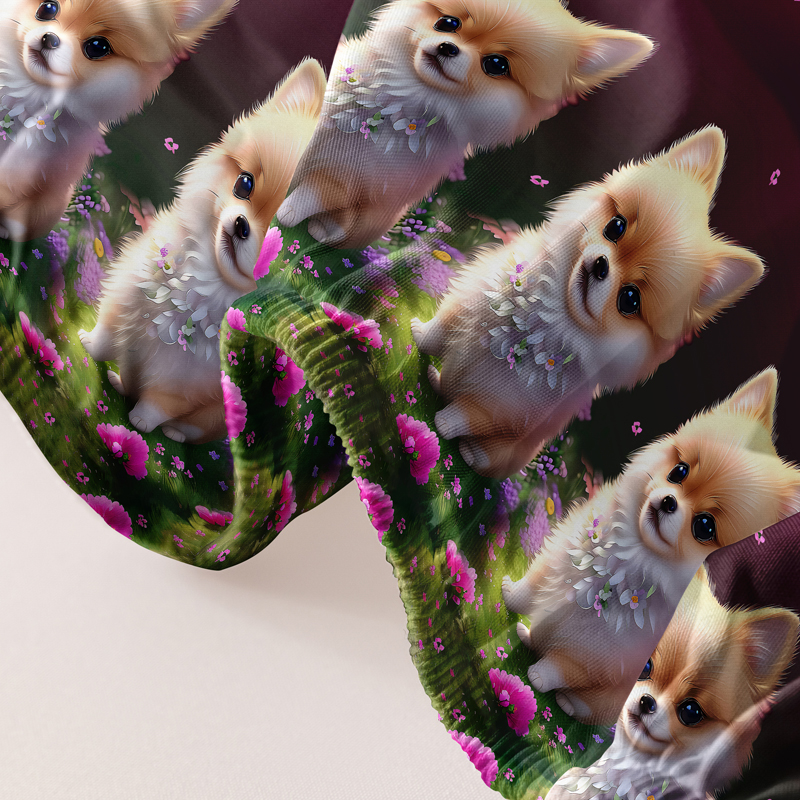 1 Liebe Hund Pomeranian gemustertes mattiertes Bettlaken, bedruckter Bettbezug für Schlafzimmer, Bettwäsche (ohne Kissenbezüge)