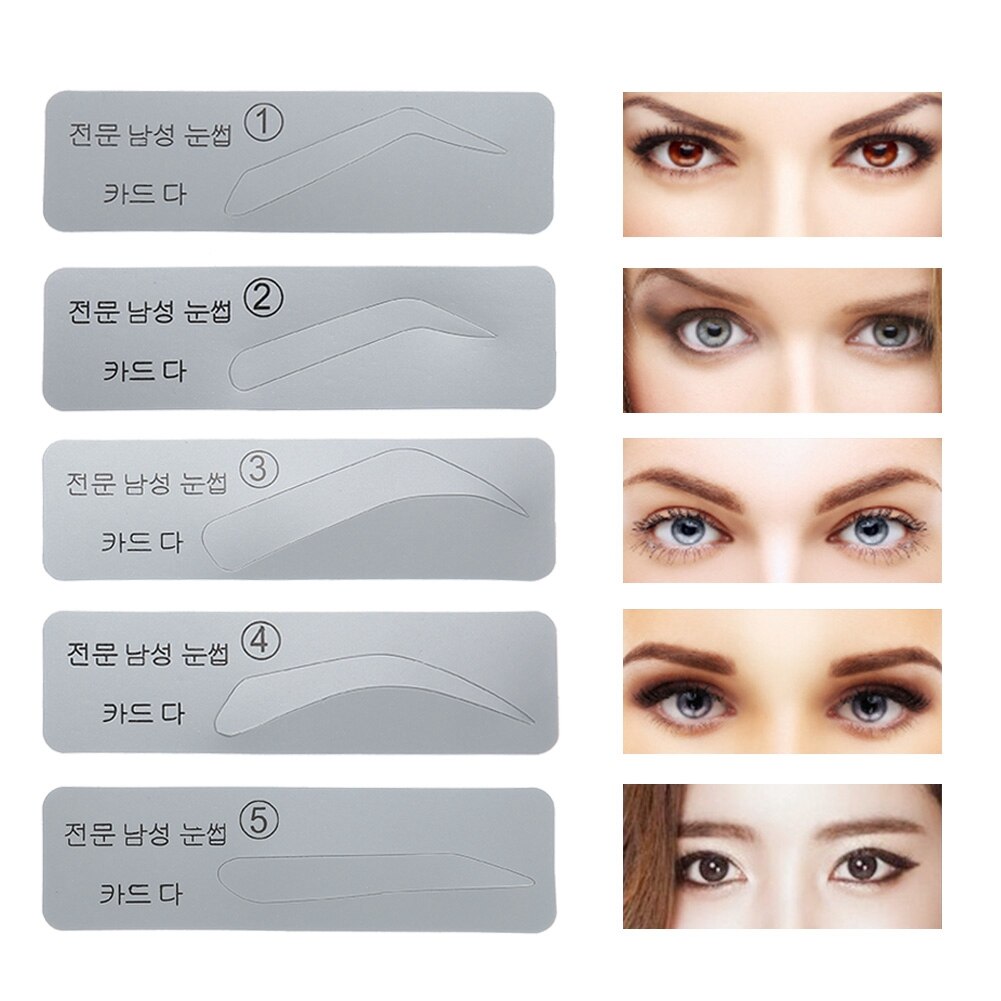 brand 5pcs plastic eyebrow template shaper DIY eyebrow sticker makeup models eyebrow molding stencils eyebrows shaping tools