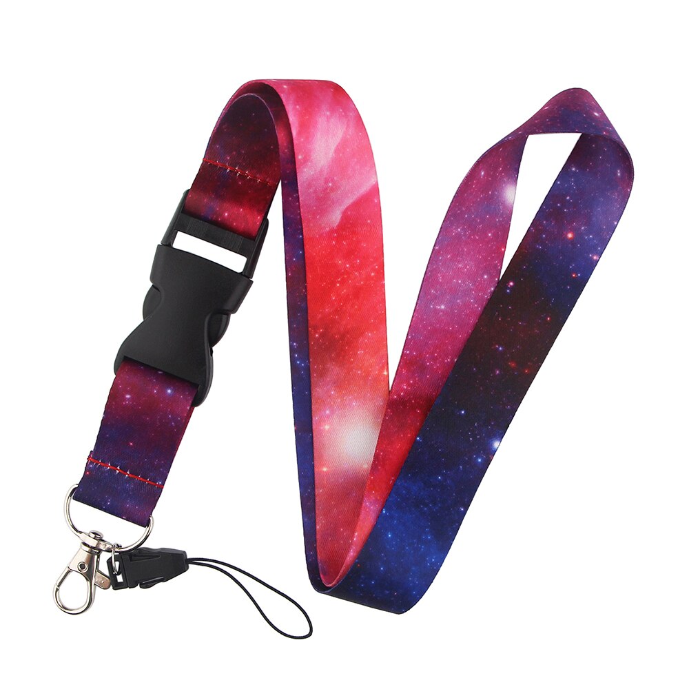LX584 Romantic Starry Sky Keychain Neckband Lanyard USB ID Card Badge Holder Lanyard Mobile Phone Accessories Cute For: 6