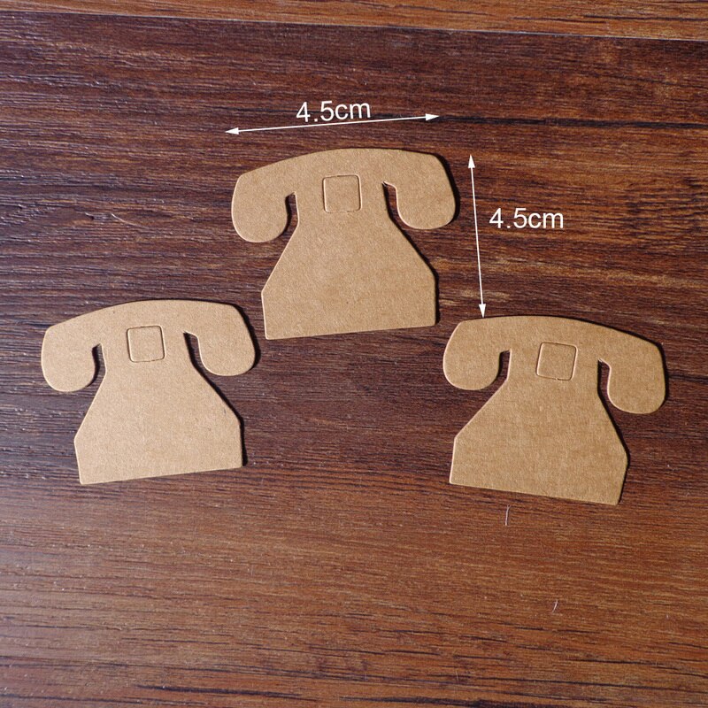50pcs Lovely Telephone Kraft Paper Tag Label Wedding Party Note Blank Price Hang Tag Wrapping Supplies