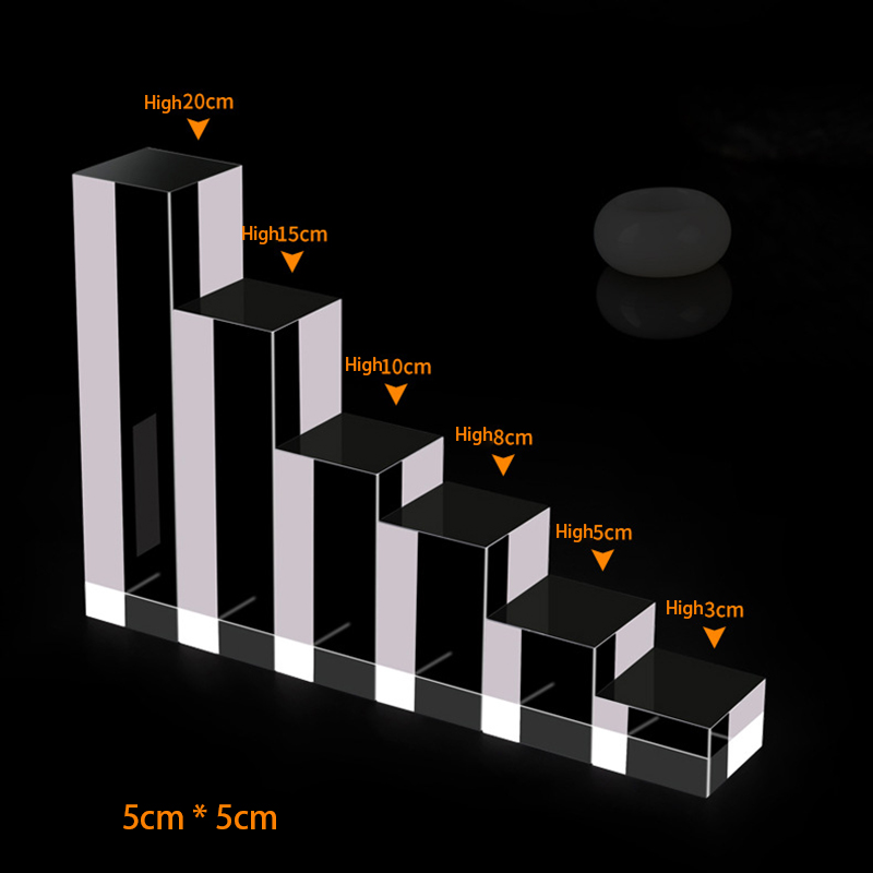 Acryl Plexiglas Vierkant Stempelen Transparant Blok Cosmetica Display Stand Fotografie Props Poppen Parfum Ring Sieraden Houder