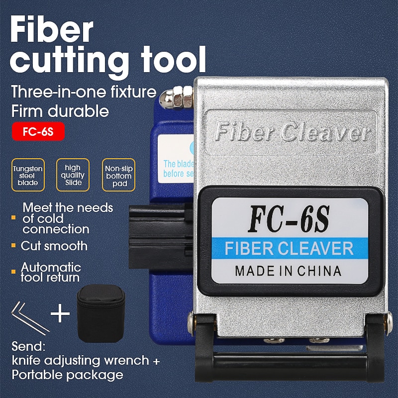 FC 6S fiber cleaver Cold Contact With 16 BladeS FC-6S Metal Material FTTH fiber cable cutter knife cleaver tool