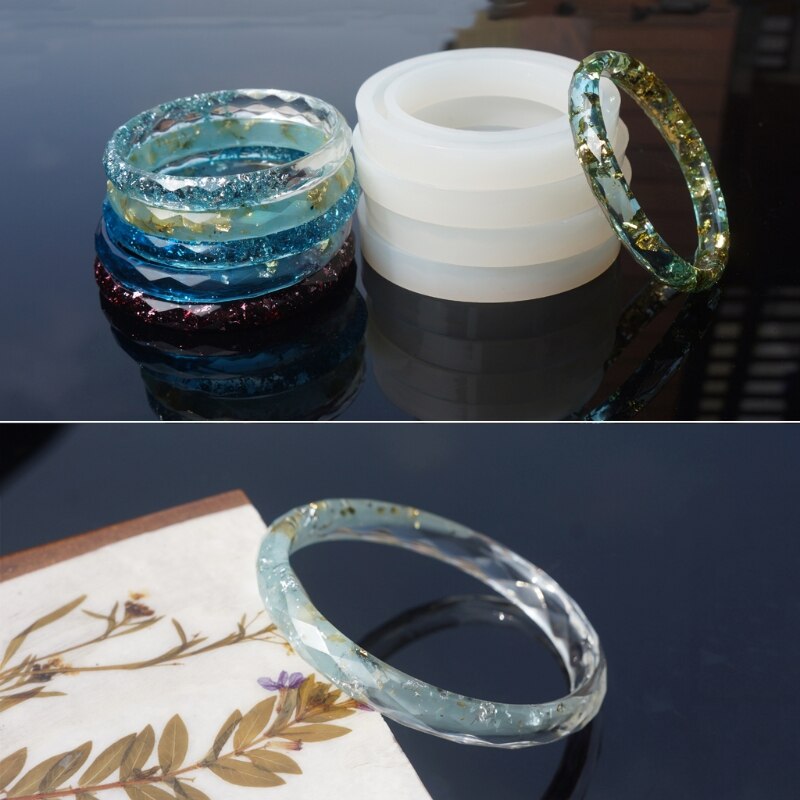 JAVRICK-molde redondo de silicona para pulseras, brazalete de resina para DIY, herramientas de molde de fundición de joyería