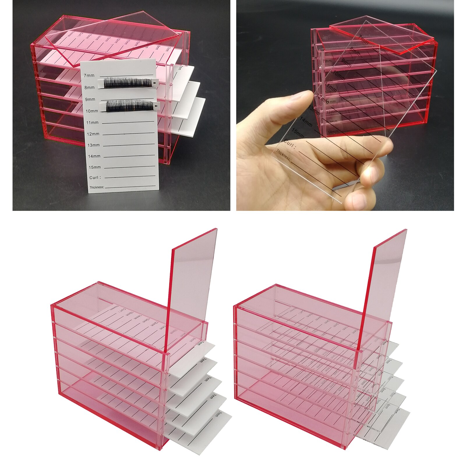 Acrylic 5 Layer False Eyelashes Storage Case Box Container Holder Lash Cart Lash Tray Organizer