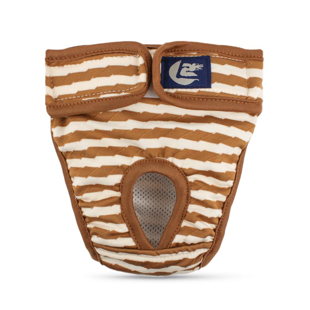 Pet Dog Diaper Physiological Pants Sanitary Washable Female Dog Panties harassment Shorts Underwear Briefs For Dogs: Brown stripes / S