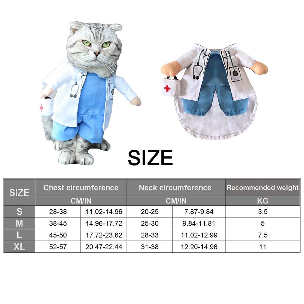 Disfraz de Halloween para mascota, disfraz de perro gato gracioso, Doctor, ropa de Doctor, Cosplay divertido, ropa, traje, uniforme