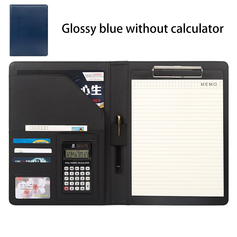 335*240mm A4 multifunktions Geschäft Büro Gewidmet Ordner Vertriebsleiter Leder Clip/vertragsunterzeichnung Carpetas Pasta Escolar: glänzend Blau 12 bisschen