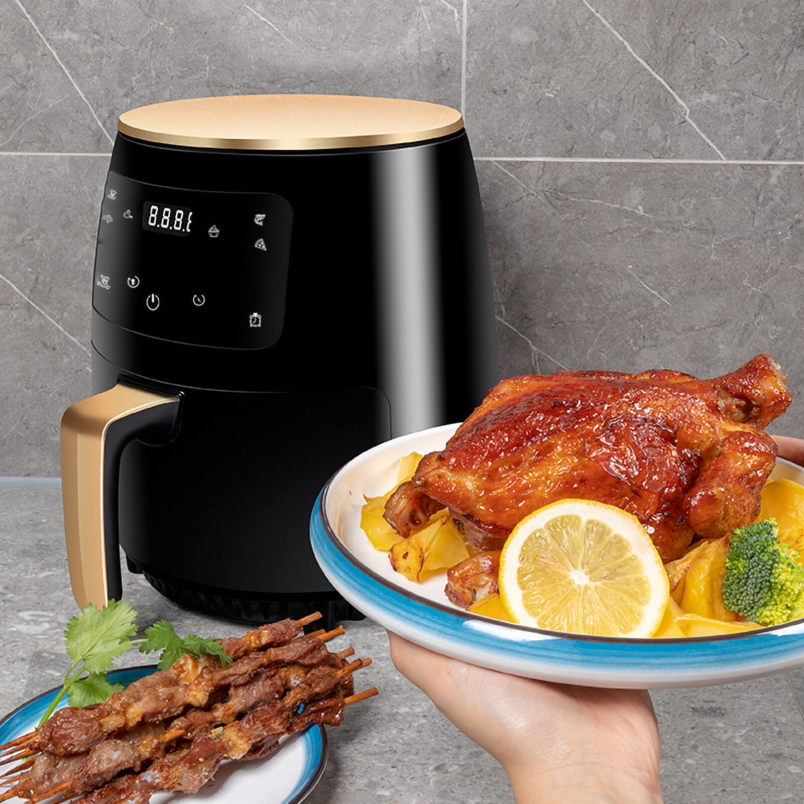 4.5L Air Fryer Intelligent Digital Screen Air Fryer Multi-functional Oil-Free Healthy Air Fryer Timing Temperature Resistant