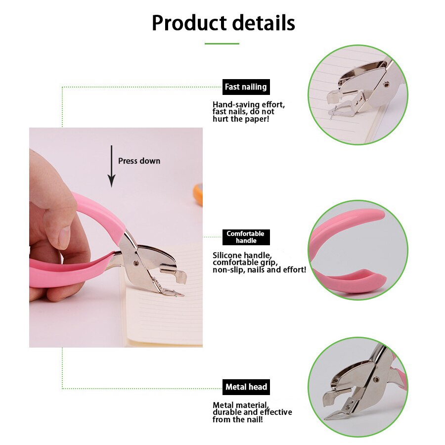 AAAJ-Handheld Staple Remover Lifter Opener Spring-loaded Staple Puller for Office School Home Use