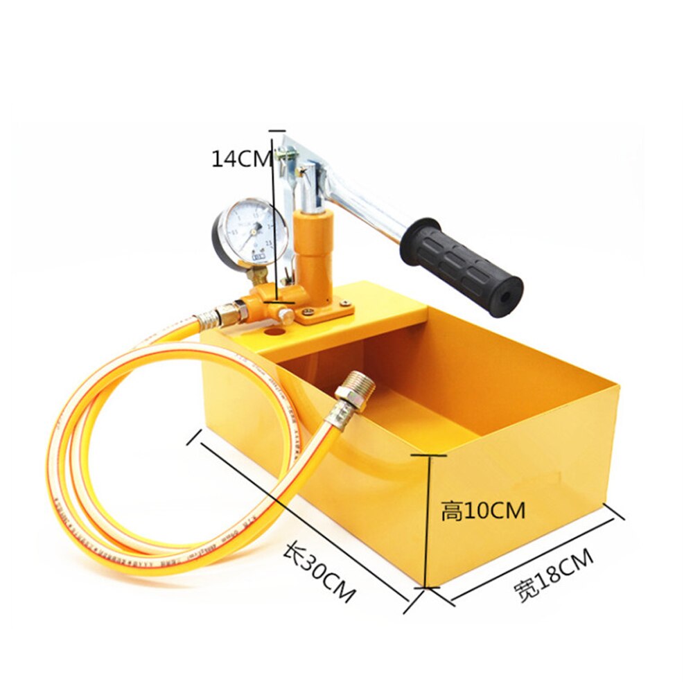 25KG Manual Hydraulic Water Pressure Test Pipeline Tester Pump Measuring Tool For Water Pressure Testing Pump Metal Machine