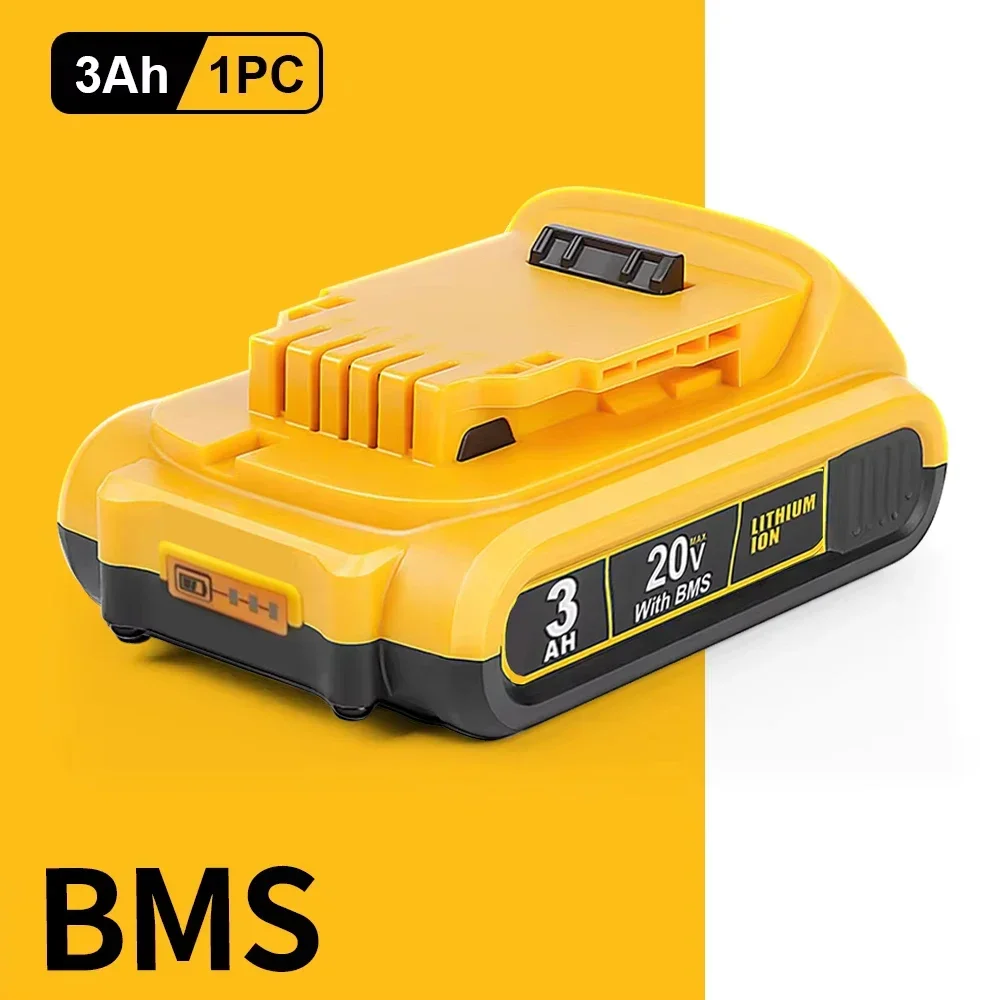 Batterie aux ions pour outils Dewalt Max, 18V, 20V, 3,0 Ah, DCB203, DCB205, DCB206, DCB204, DCB200, DCB182, DCB180, DCB230, DCD, DCF, série DCG: Orange