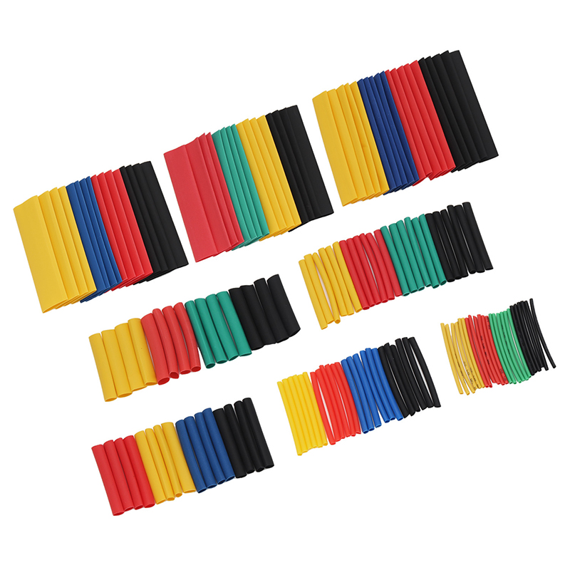 Kits de tubo de Cable eléctrico del coche ALLOMN 328 Uds. Manguito de envoltura de Tubo termorretráctil surtido de 8 tamaños retardante de llama de colores mezclados