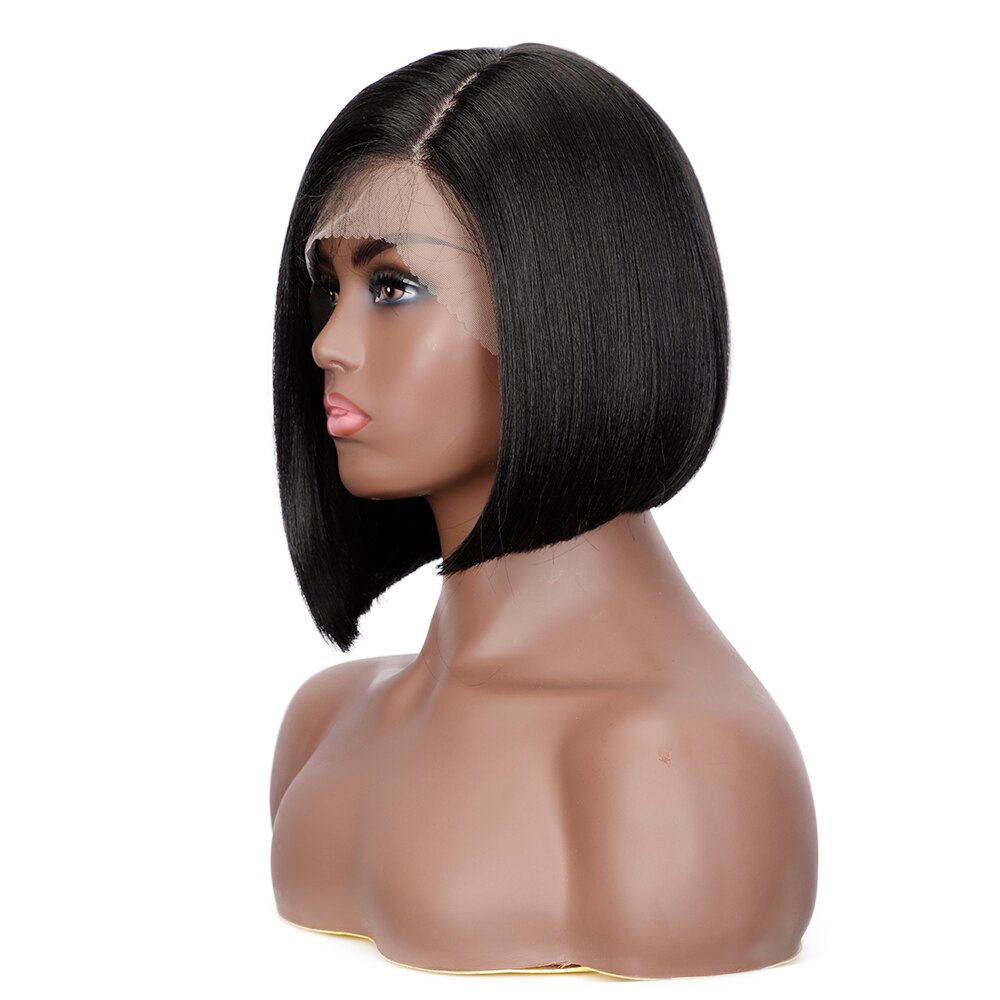 Colorido corto recto pelucas para mujeres negras Ombre raíces oscuras sintética marrón peluca con malla frontal pelucas de pelo Natural sin costuras