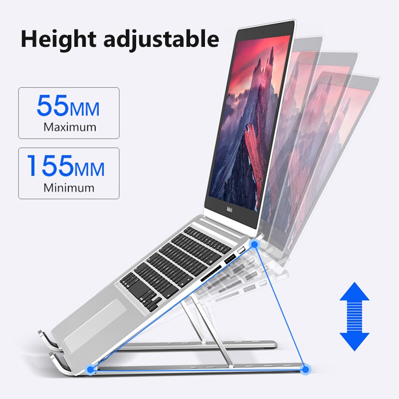 Opvouwbare laptop tafe,Verstelbare Laptop Stand Base Ondersteuning Notebook Houder Voor Macbook Xiaomi Computer Laptop Tafel Draagbare Tablet Stand Voor Laptop