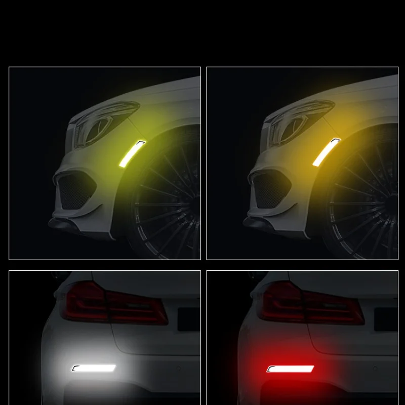 2 SZT. Naklejki na nadkola samochodowe, przednie i tylne zderzaki, nocne odblaskowe naklejki dekoracyjne, uniwersalne naklejki ochronne na karoserię