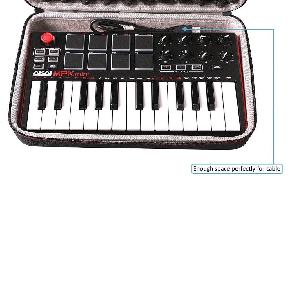 LTGEM – sac de voyage pour Akai, pour MPK Mini MKII et MPK Mini Play , avec contrôleur de clavier et de batterie MIDI USB à 25 touches