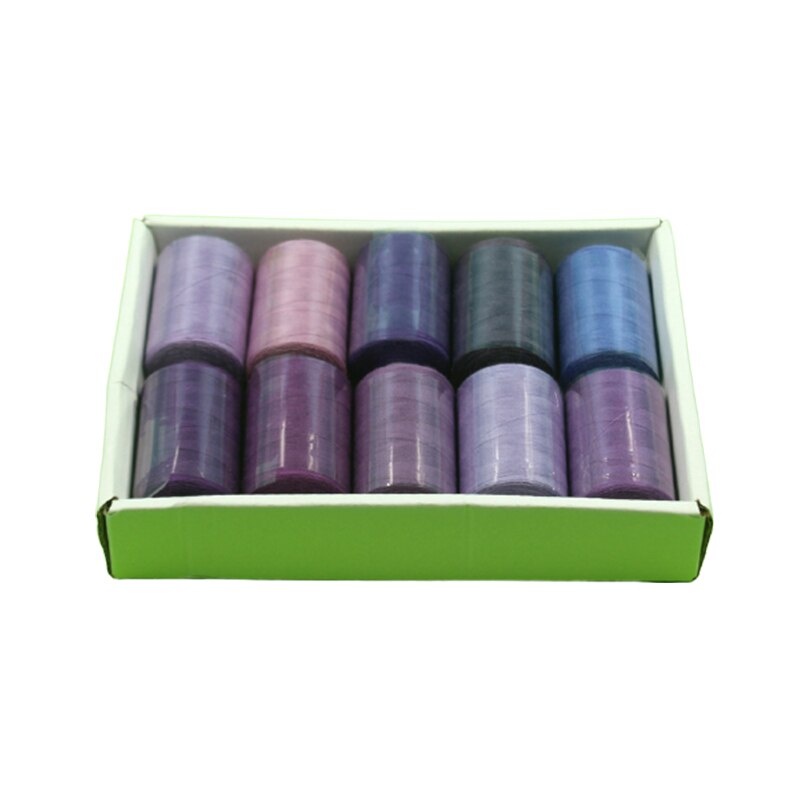 60/42/24 Colors 100% Polyester Yarn Sewing Thread Roll Machine Hand Embroidery 1000 Yard Each Spool Durable For Home Sewing Kit: 10Color Purple