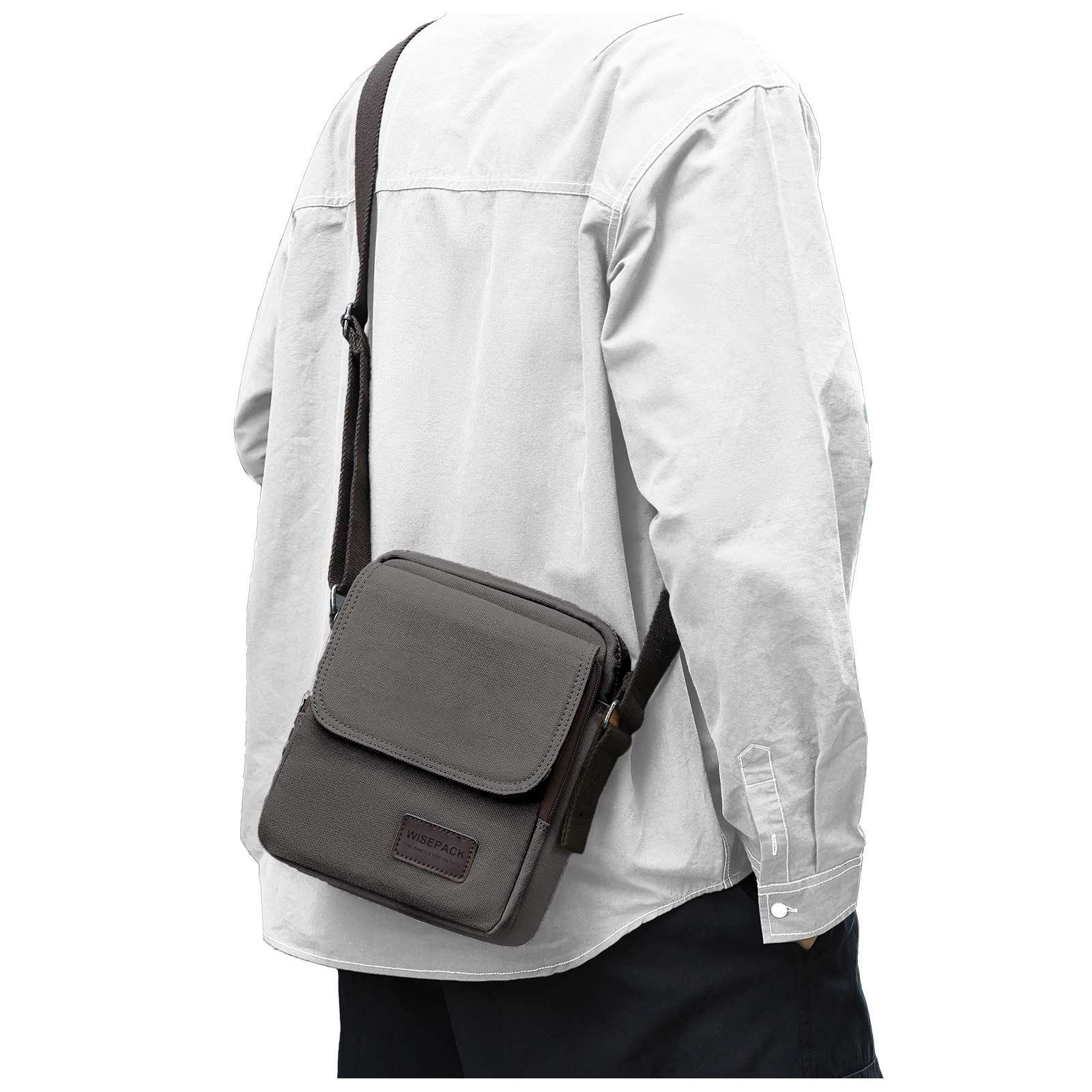 Kleine Tasche, Sport Achsel Tasche, Freizeit Tasche, schräge Tasche, Handtasche, Umhängetasche: Grau
