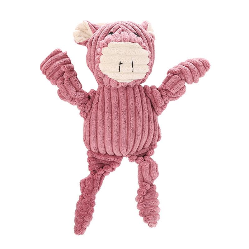 Pet Puppy Chew Squeaky Plush Sound Animal Toy Dog Molar Bite Resistant Cleaning Teeth Dog Toys Squeaking: Pig