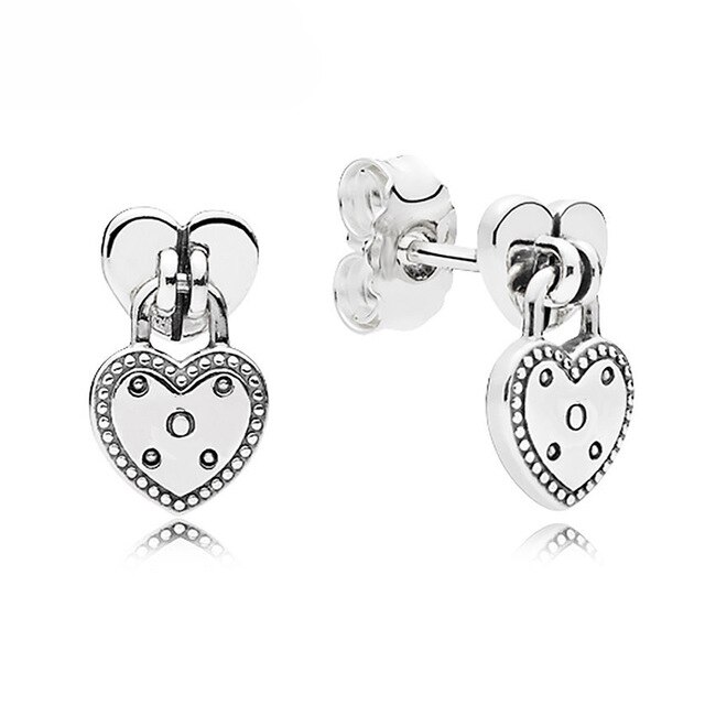 CHAMSS 100% argento Sterling 925 1:1 genuino sorriso orecchini lunghi cuore stella geometrica laminazione fascino orecchio: 5