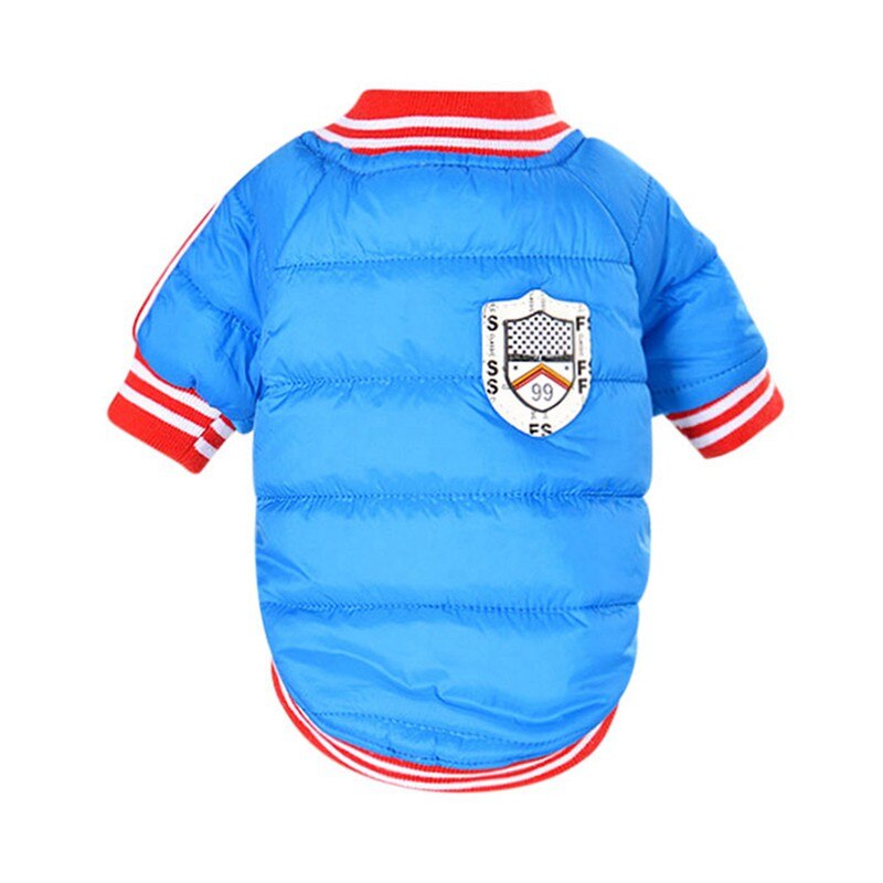 Ropa para perros pequeños con capucha, disfraz de algodón con estampado divertido para perros de compañía, Color sólido, Otoño e Invierno: Blue / M