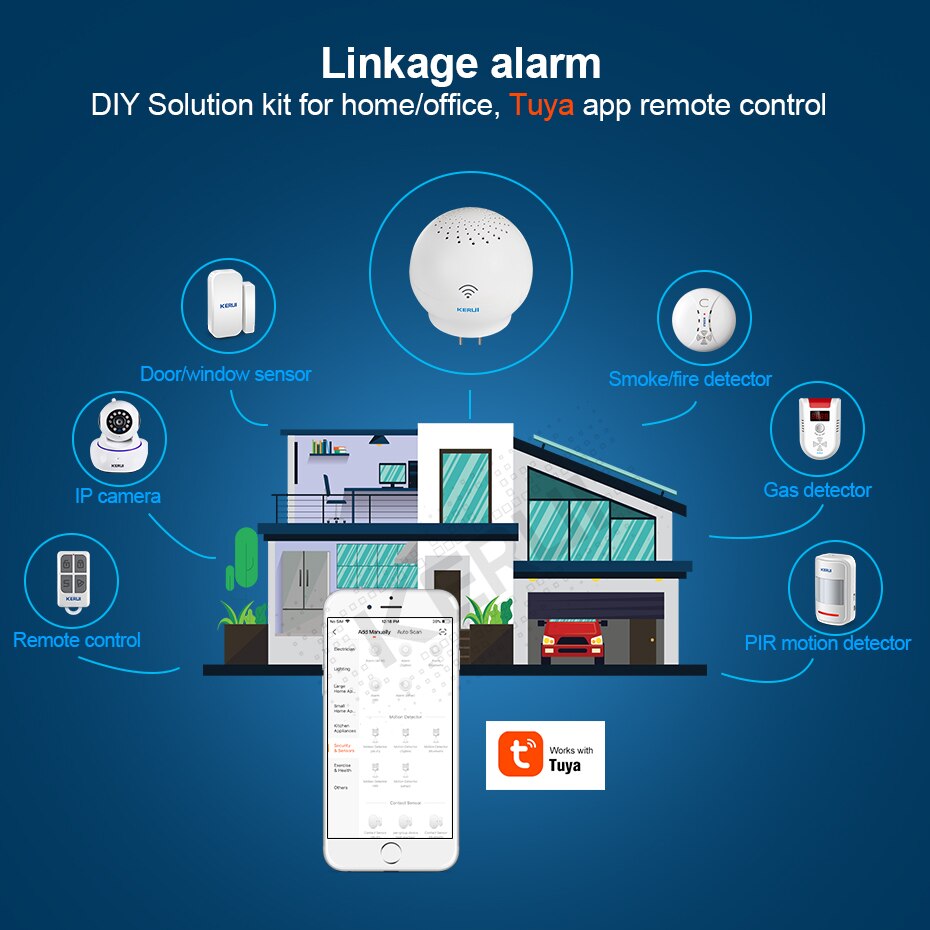 KERUI WIFI Doorbell Alarm Welcome Function Smart Wireless Doorbell 100M APP remote Control 52 chime Wireless Button Doorbell