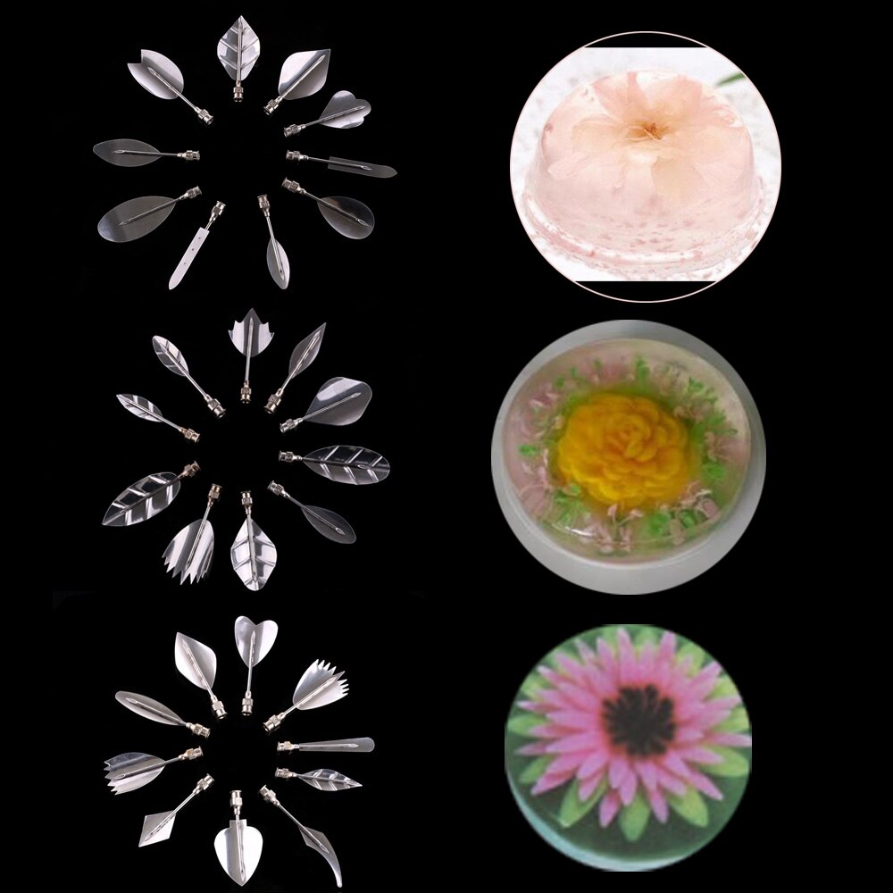 10 kpl/setti käytännöllinen gelatiini taideneulatyökalut gracilaria jelly 3d jello kakkutyökalu