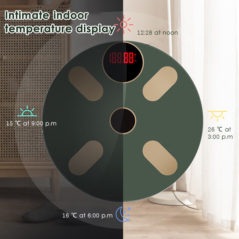 Bluetooth Scales Floor Body Weight Bathroom Scale Smart LED Display Digital Scale Body Weight Body Fat Water Muscle Mass BMI