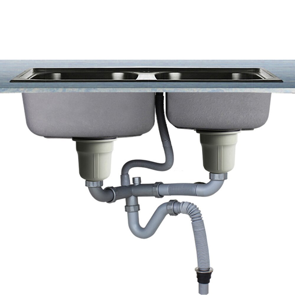 Talea Double kitchen sink drain waste set with drainpipe Drain strainer Waste with Overflow Kitchen Fixtures Z8015C015