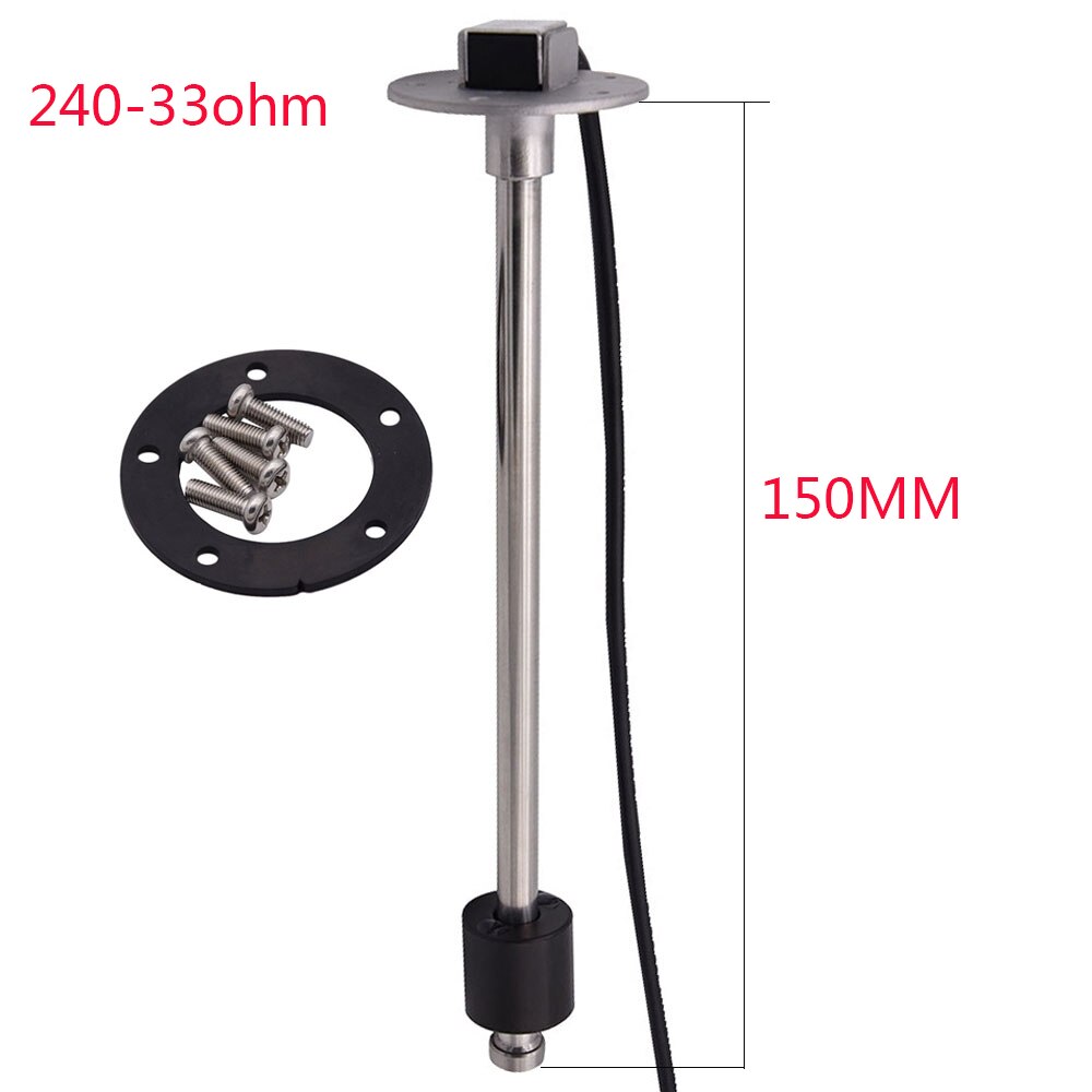 Olje væske tank drivstoff vannnivå sensor båt drivstoff sende enhet marine lastebil bil rv måler sensor 0-190 ohm rustfritt stål 300mm: 150mm 240-33 ohm