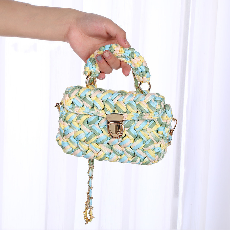 DIY Material Package Handwoven Handmade Crochet Shoulder Messenger Bag Best for Girlfriend