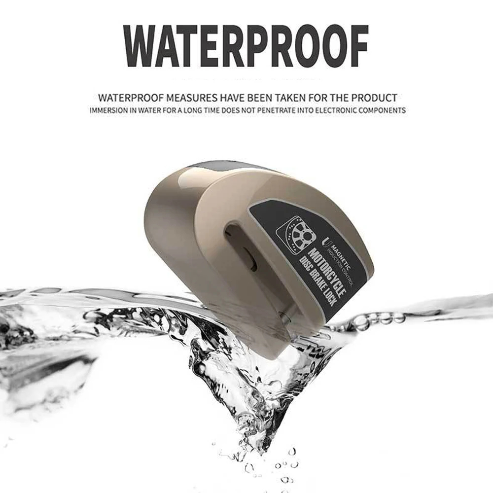 Motorrad Wasserdichtes Alarmschloss Fahrrad DiscLock Intelligenter Steuerbarer Alarm Scheibenbremsschloss Elektrisches CarLock Scheibenbremsschloss