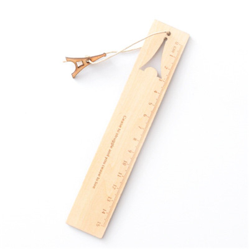 1PC lindo estilo coreano de madera de dibujos animados hueco cinturón colgante gobernante principal de la Oficina de la escuela premios papelería