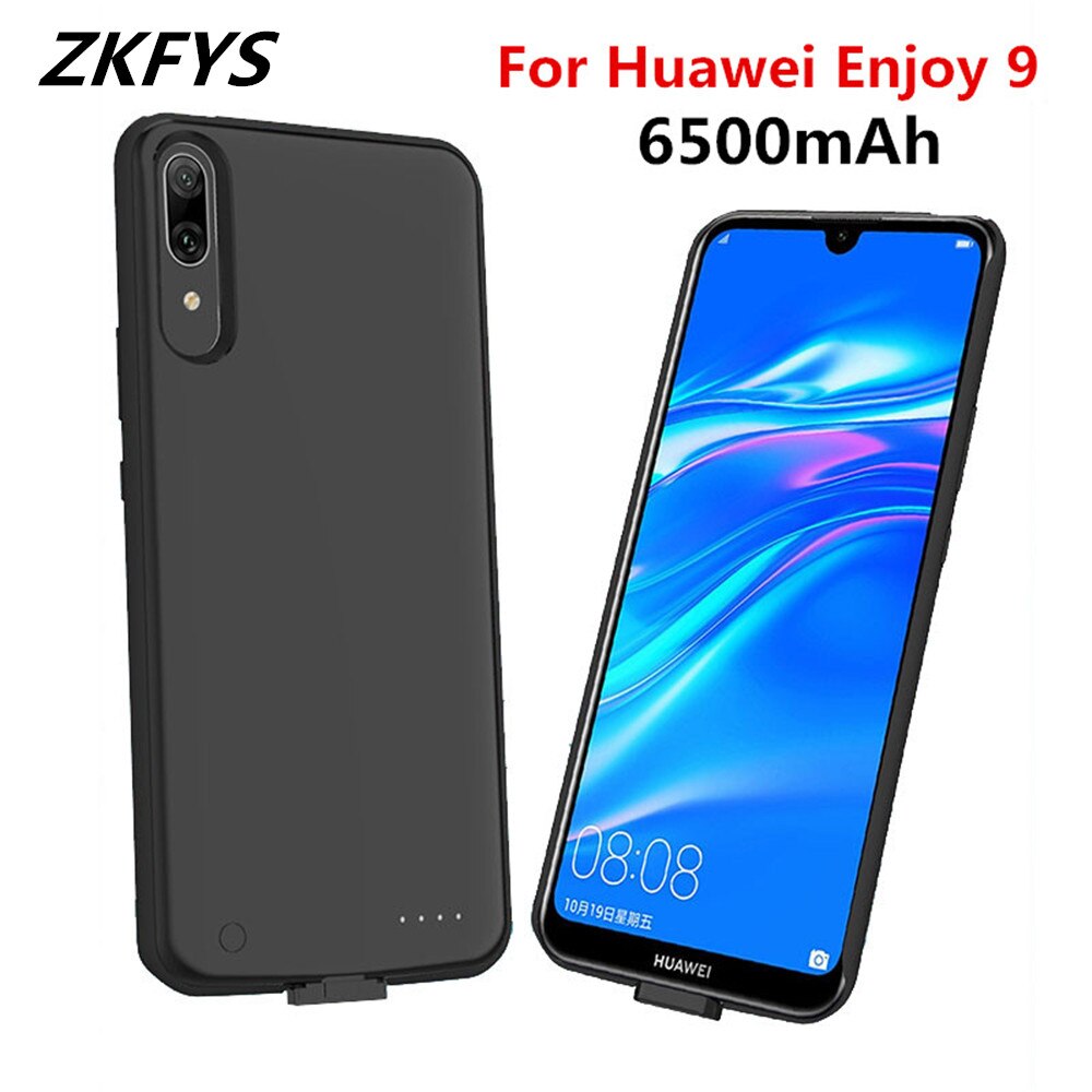 ZKFYS Ultra Thin Fast Charger Battery Cover for Huawei Enjoy 9 6500mAh Portable Back Clip Battery Charger Case