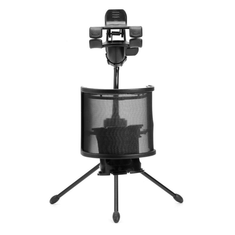 Portable Microphone Stand Holder Multi-function Delicate Durable Shockproof Mic Bracket with Blowout Preventer