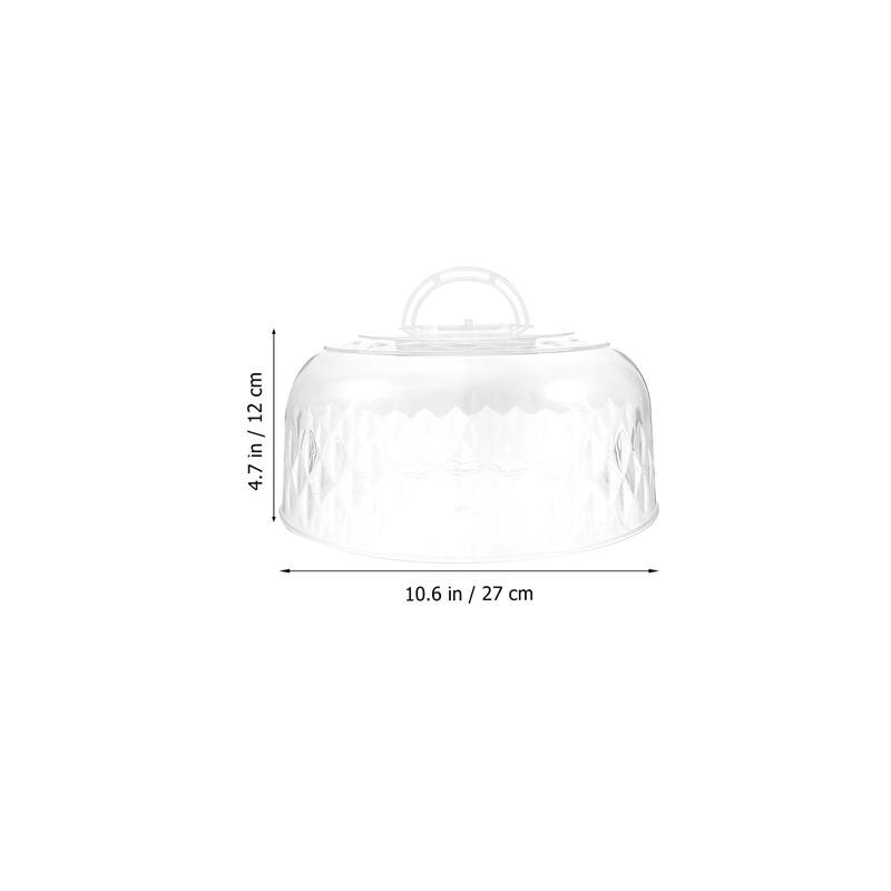 Transparent Food Cover Dust-Proof Plastic Round Dome Cake Fresh-Keeping Lids Snack Tray Display Cover Kitchen Tools: Transparent27x27cm