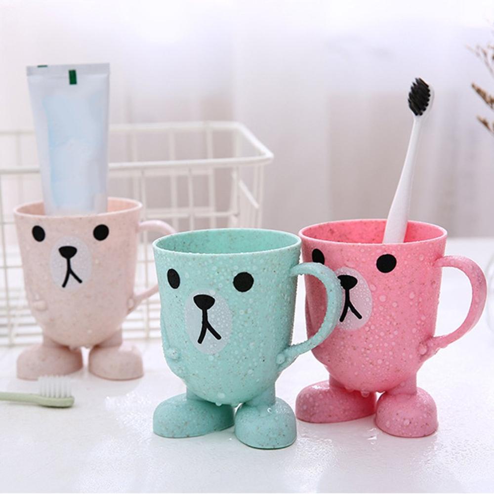 Cute Children Cartoon Animal Plastic Brush Teeth Child Toothpaste Toothbrush Holders Couple Brushing Mug Mouth Cup
