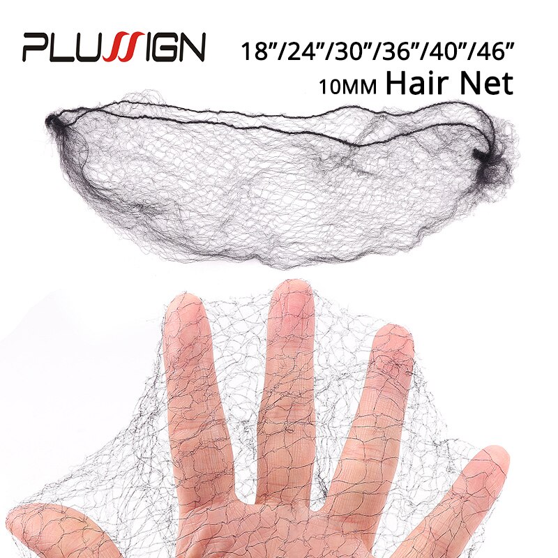Plussign 20Stck Lange Haarnetz Für Lange Haare Und Perücken Rand Gittergewebe Unsichtbare Haar Netze Schwarz Perücke Kappen 7Mm See Haar Netz Für Schlaf