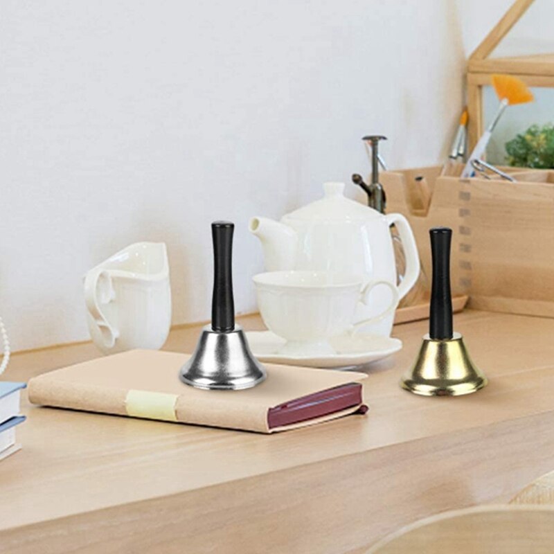Hand Bells, 2PCS Call Bell Handheld Bell Service Bell Wedding Bell Dinner Bell for Christmas Rattle