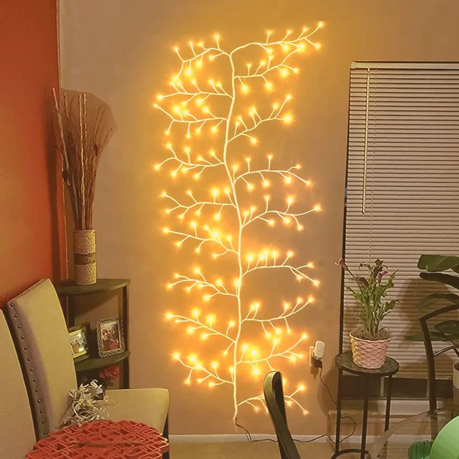 Thrisdar 7.5ft 144portato Salice vite luce 8 modalità luci di ramo di albero illuminare ghirlanda parete flessibile albero di betulla fata luci stringa: variabile / 6-10W / O