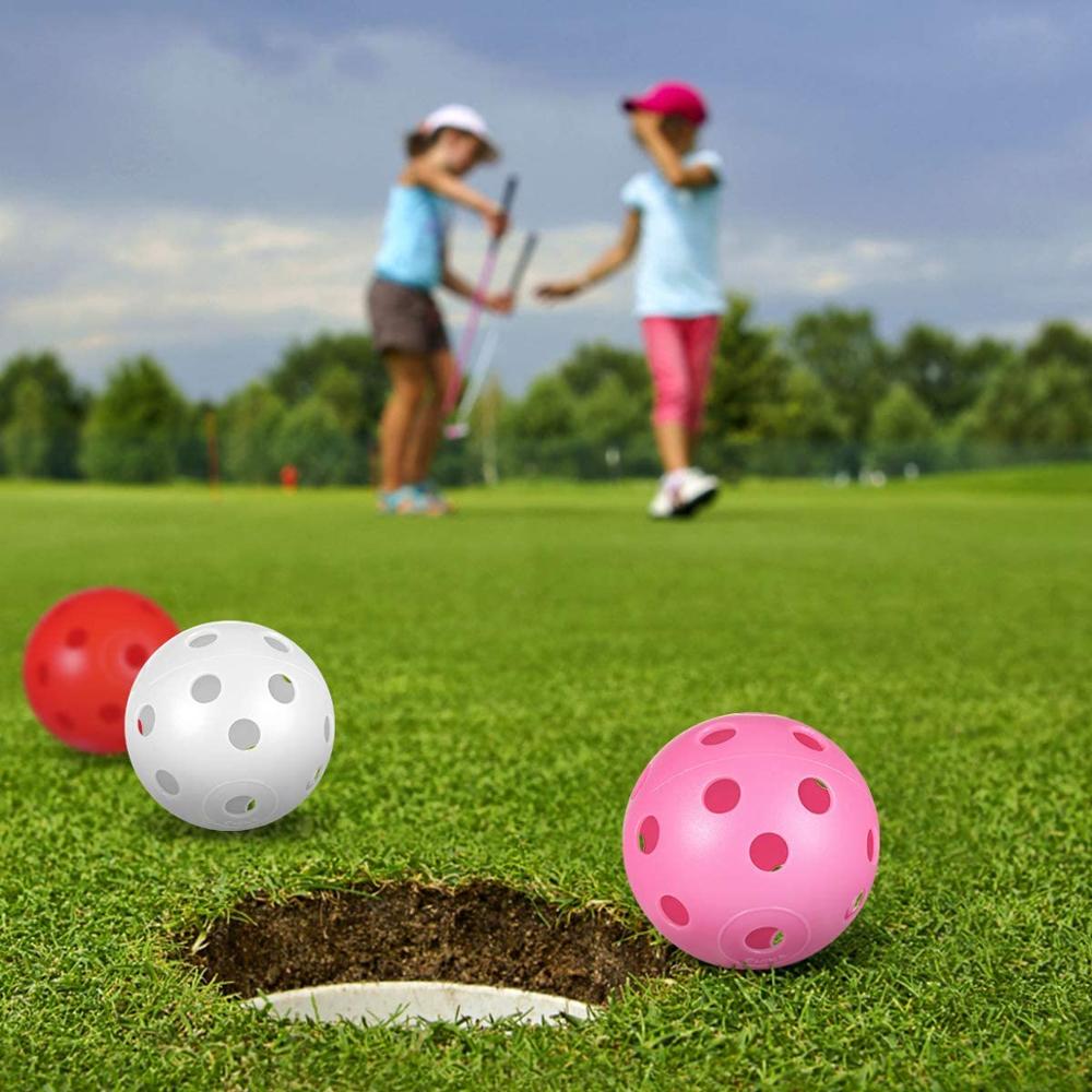 Balles de Golf en plastique, outils pour l'entraînement, aide à la pratique, flutter, flux d'air, sport, intérieur, Golf, gamme de conduite, ensemble de 3/6/12/24 pièces