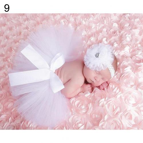 Pasgeboren Baby Meisjes Mesh Strik Tutu-Jurk Prinses Rok Babies Accessoires Pasgeboren Fotografie Props Baby Shower