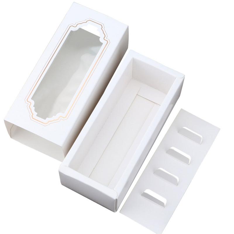 Boîtes d'emballage macarons 30 pièces pour 5 récipients à tiroirs de fête emballage , stockage de gâteaux, boîte d'emballage macarons avec fenêtre transparente