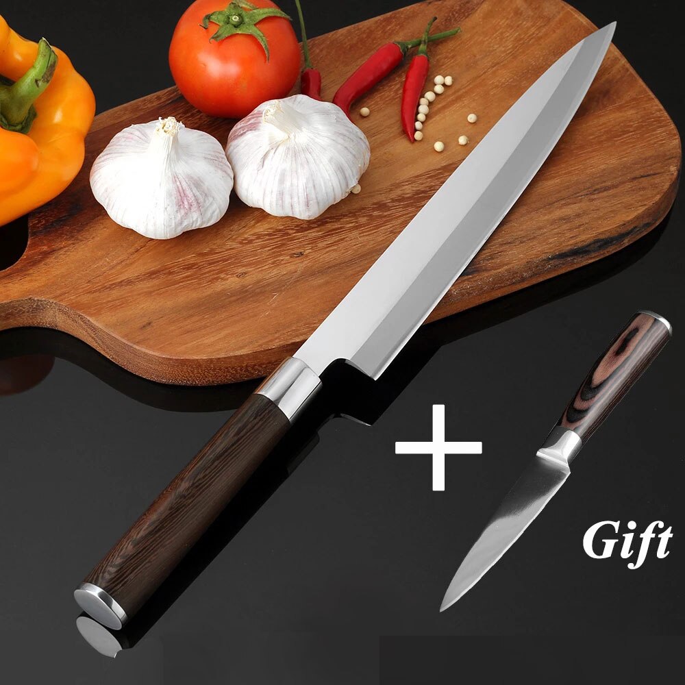 Xituo 9.5 "Japanse Zalm Sushi Messen Sashimi Keukenmes 7Cr17Mov Chef Messen Ruwe Visfilet Cleaver Utility Koken Gereedschap