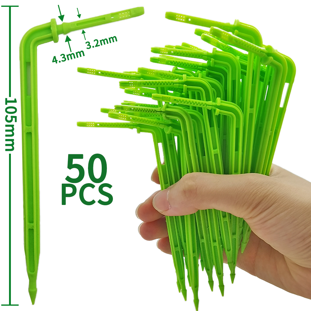 Greenhouse Garden 50PCS Bend Drip Arrow Dripper Micro Drip Irrigation Kit Emitter fit 3/5mm Hose Watering Saving Dripper Flowers: PURPLE