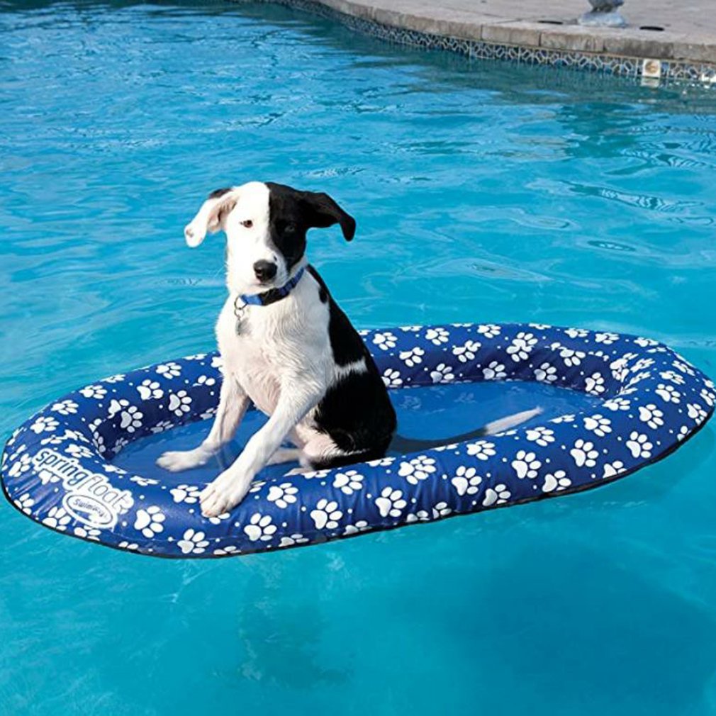 Footprint Inflatable Swimming Pool Pet Dogs Floating Raft Bed Water Play Cushion