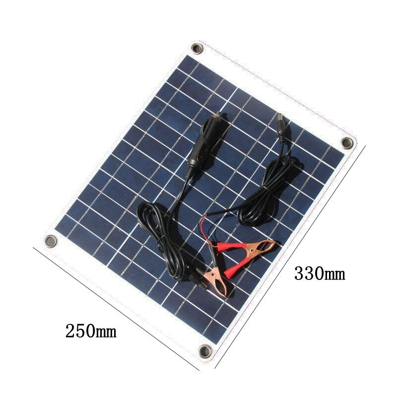 50W Solar Panel Kit DC 12V Dual USB 5V Portable Solar Charger Waterproof Panel Solar Cells Phone Power Bank + 10A-60A Controller