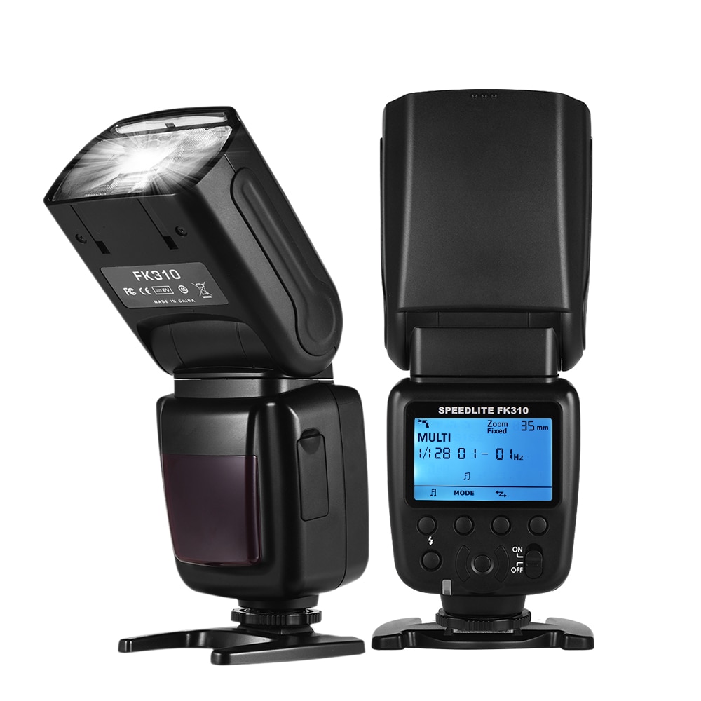 FK310-Flash inalámbrico Universal para cámara, lámpara Speedlite, luz GN33, pantalla LCD, para cámaras DSLR Canon, Nikon, Sony, Olympus, Pentax