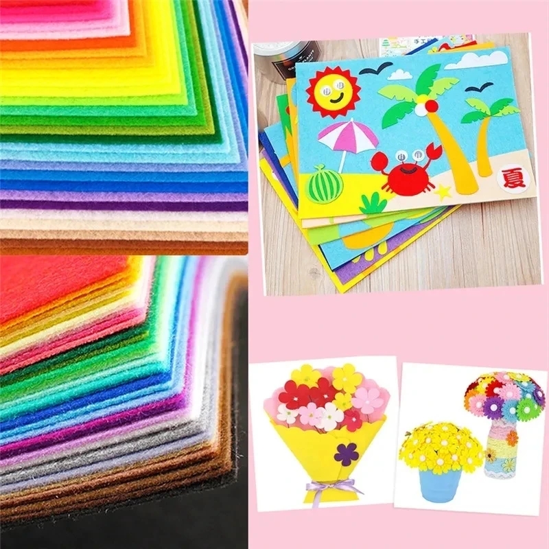 Hoja de tela de fieltro suave, 30x20cm, 40 Uds., tamaño A4, tela no tejida, Material acolchado de costura, tela para manualidad de costura de retazos, muñeca