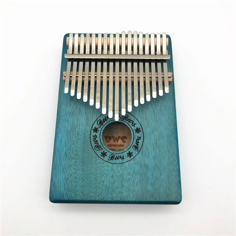 Kalimba 17- nøgle tommelfinger klaver mahogni finer integreret kalimba musikinstrument børn begynder bærbart finger klaver: Grøn